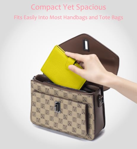 RFID Blocking Travel Wallet for Women (Lemon Yellow)