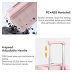 24 Inch Checked Luggage Hard Shell Suitcase Top Opening Suitcases (24 Inch / Pink)