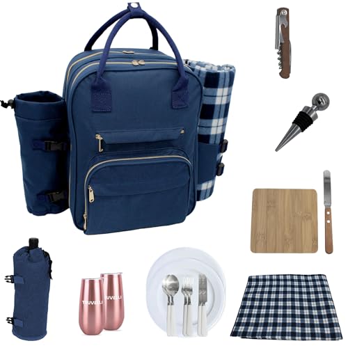 Picnic Backpack for 2 (2 Person / Blue)