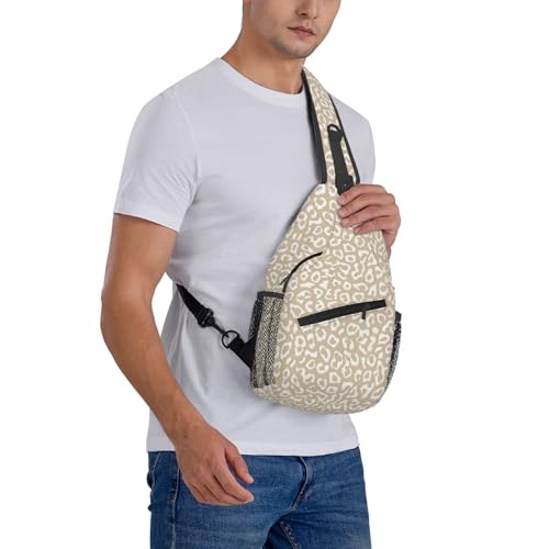Sling Bag Leopard Pattern Hiking Daypack Crossbody Shoulder Backpack Travel Chest Pack for Men Women (B0166)