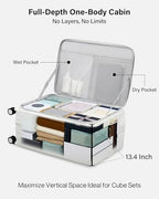 Expandable Large Checked Luggage (Smoke White / 28 Inch EXT)