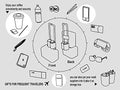 Luggage Travel Cup Holder Free Hand Drink Carrier (Hook & Loop: Glitter Silver)