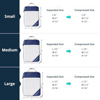 3 Set Compression Packing Cubes for Travel (Navy / 3 pcs)