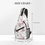 Sling Bag Vintage Floral Hiking Daypack Crossbody Shoulder Backpack Travel Chest Pack for Men Women (B0170)