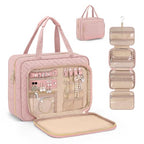 Toiletry Bag for Women (Large / With Jewelry Organizer Compartment / Pink)