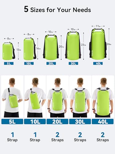 Waterproof Dry Bag Backpack with Emergency Whistle (10L / Lemon Green)