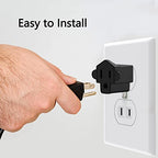 8 Pack ETL Listed 3 Prong to 2 Prong Adapter Converter (8 Pack / Black)