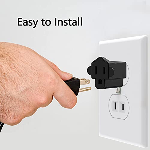 2 Pack ETL Listed 3 Prong to 2 Prong Adapter Converter (2 Pack / Black)