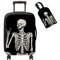 Luggage Cover Suitcase Protector Plus 1 Luggage Tag (Rock Skull / S)