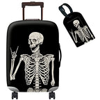 Luggage Cover Suitcase Protector Plus 1 Luggage Tag (Rock Skull / S)