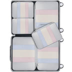 6 Set Packing Cubes Various Sizes Packing Organizer for Travel Accessories Luggage Carry On Suitcase (06-Grey / 6 Set-middle Mesh)
