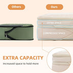 4 Set/6 Set/8 Set Compression Packing Cubes Travel Accessories Expandable Packing Organizers (Square Mesh, 06-Beige) (06-Beige / Square Mesh)
