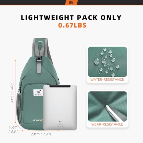Sling Bag RFID Crossbody Sling Backpack Cross Body Shoulder Bag Travel Hiking Daypack for Women Men (Green)