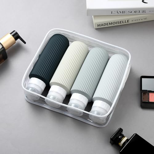 Travel Bottles for Toiletries (6 Ounces / Grey)