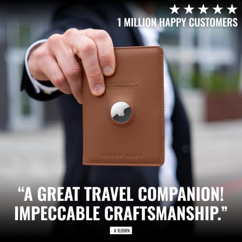 Passport Wallet with Holder for AirTag (Bourbon)