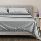 100% Egyptian Cotton Queen Size Sheets Set (Queen / 25 - Striped Silver)