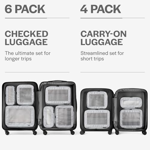 Compression Packing Cubes for Travel (6-Pack / Light Grey)