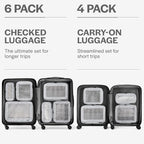 Compression Packing Cubes for Travel (4-Pack / Light Grey)
