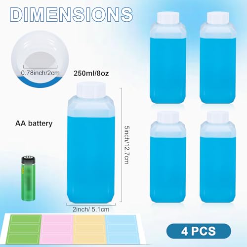 8oz Leak Proof Plastic Bottles with Caps (Translucent / 8oz)