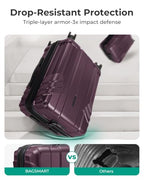 Expandable Carry On Luggage 22x14x9 Airline Approved (Expandable Carry On 20 Inch / Cherry Red)