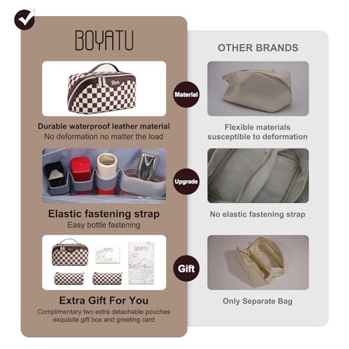 Travel Makeup Bag Organizer Cosmetic Bag (07-B-Coffee)