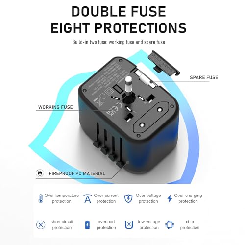 Universal Travel Adapter (Black Grey)