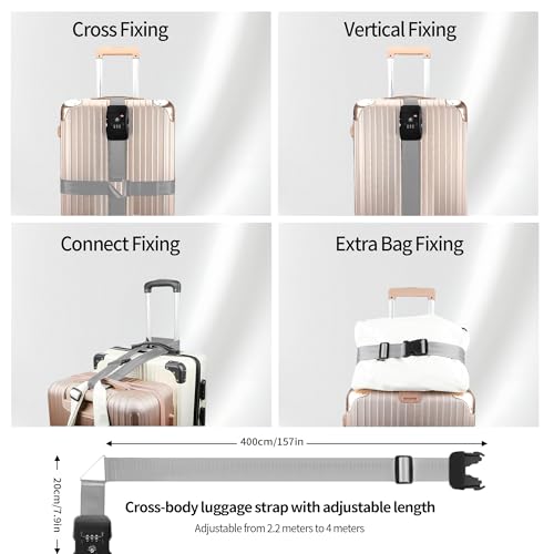 Luggage Straps (Cross-Red / Combination Lock Strap)