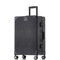 Zipperless Suitcase with Aluminum Frame (Black / Checked in 28inch)