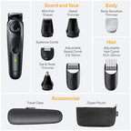 All-in-One Style Kit Series 5 5471, 8-in-1 Trimmer for Men with Beard Trimmer, Body Trimmer for Manscaping, Hair Clippers & More, Ultra-Sharp Blade, 40 Length Settings, Waterproof (Black / 10 Piece Set)