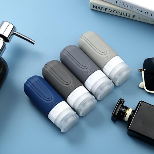 Travel Bottles for Toiletries (Navy-Grey-2oz)