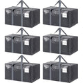 6 Pack Extra Heavy Duty Large Moving Bags with Strong Zipper (Gray / 6 Pack)