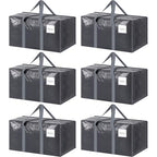 6 Pack Extra Heavy Duty Large Moving Bags with Strong Zipper (Gray / 6 Pack)