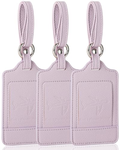 Leather Luggage Tags for Suitcases (Lichee Lilac)