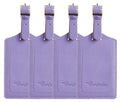 8 Pack Leather Luggage Tags for Suitcases Travel Tag (Purple)