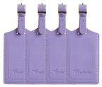 8 Pack Leather Luggage Tags for Suitcases Travel Tag (Purple)