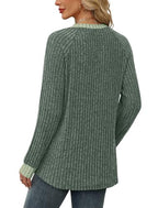 Plus Size Womens Clothing Blouses for Women Dressy Casual Trendy Womens Fall Tops Crew Neck Long Sleeve Maternity Shirts Cozy Pullover Sweaters Green 2XL (XX-Large / 02-green)