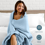 Polar Fleece Blanket (Full/Queen / 08 - Light Blue)