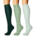 Compression Socks for Women & Men Circulation (Small-Medium / 34 Dark Green/Green/Green)
