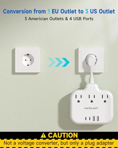 European Travel Plug Adapter 3 inch (Type E/F-Germany France)