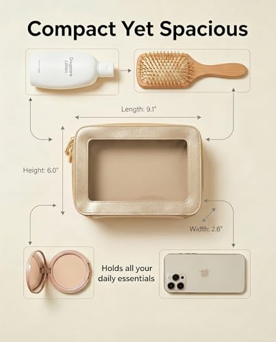 Clear Makeup Bags (C-Gold)