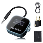 Airplane Bluetooth 5.3 Transmitter Receiver for TV to 2 Headphones (blue)