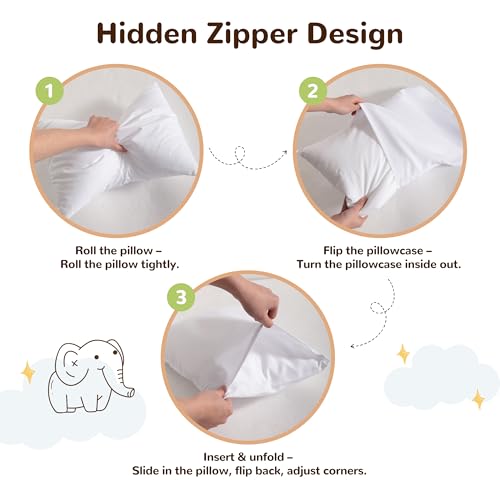 Toddler Pillows with Pillowcases Set (Aqua (Cotton) / 13x18 Inch (Pack of 2))