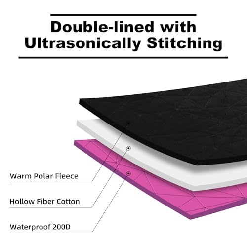 Large Waterproof Outdoor Blanket Thick Fleece 80" x 58" (Rose Purple-b)