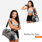 Gym Bag for Women & Men (Textured Grey / Large - 23 x 12 x 12″)
