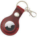 Toprank Leather Keychain Holder Compatible with Apple AirTag (Red)