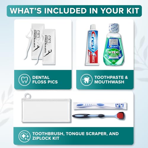 Bulk Toothbrushes and Toothpaste Travel Oral Hygiene Dental Kits (50 Pack)