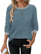 Long Sleeve Shirts for Women Early Fall Fashion Sweaters for Women Casual Tops Trendy Maternity Fall Plus Size Clothes (XX-Large / 05-blue)