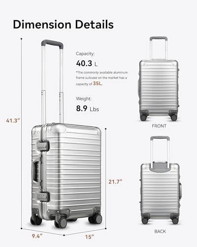 All Aluminum Carry On Suitcase (Silver / Carry-On 20-Inch)
