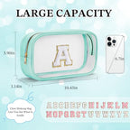 Initial Make Up Bag Travel Toiletry Bag (Large-Blue / S)