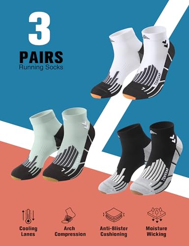 Compression Ankle Running Socks (6-9 / A-white Gray Black)
